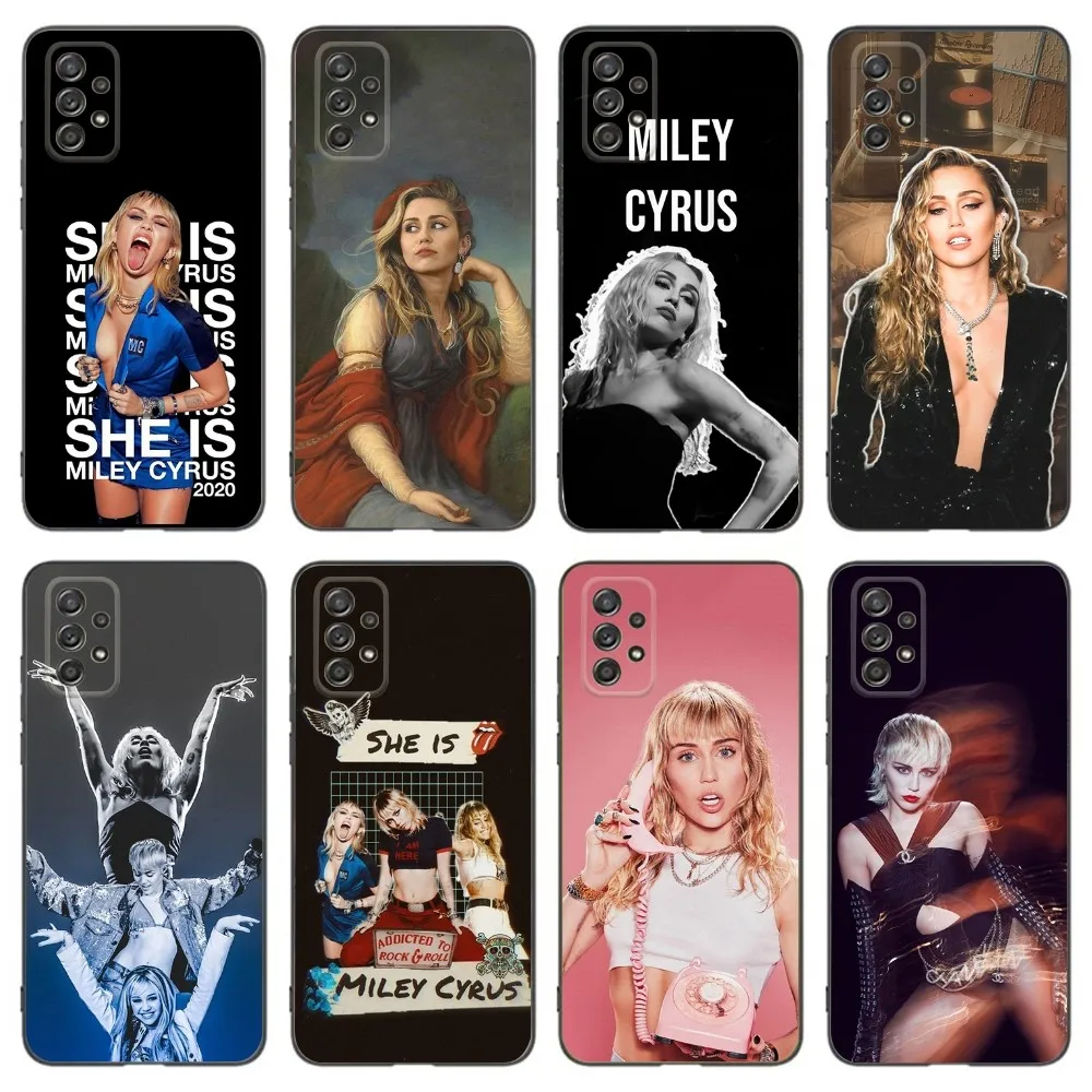 Singer M-Miley C-Cyrus Phone Case For Samsung Galaxy A13,A21s,A22,A31,A32,A52,A53,A71,A80,A91 Soft Black Phone Cover