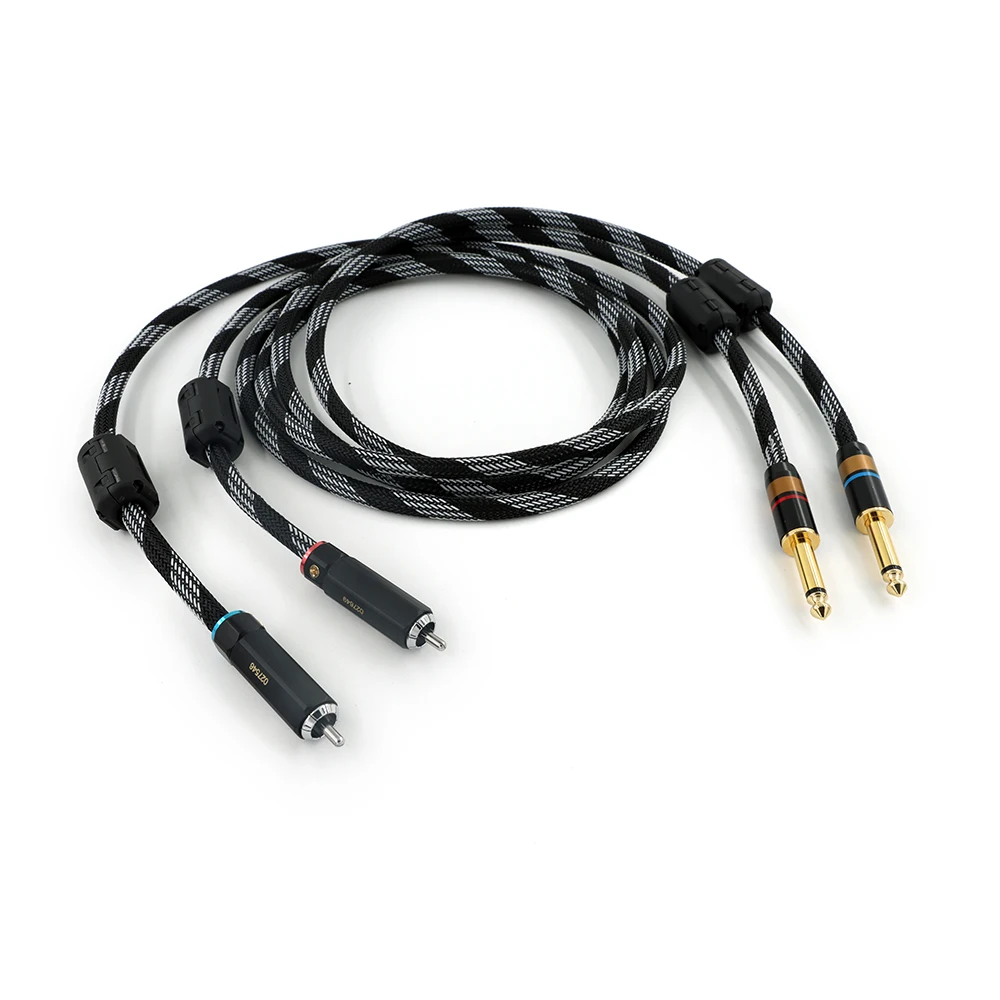 

HiFi 6.5mm to RCA Audio Cable OCC Silver Plated Hi-end Dual 6.5 Jack to 2RCA Male Cable for DVD Amplifier Mixer Speaker