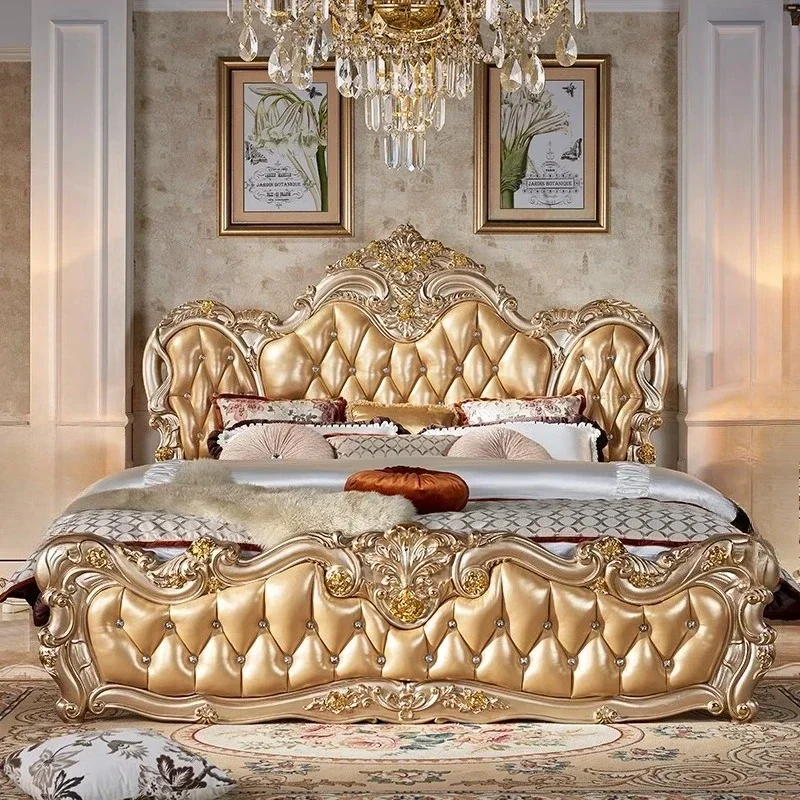 

Princess European Bed Sleeping Girls Wooden Frame Queen Unusual High Quality Adult Bed Aesthetics Comfortable Beliche Furniture