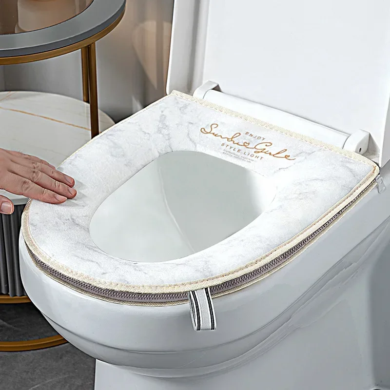 New Toilet Seat Four Seasons Universal Household Cover Summer Cushion Ring Pad Waterproof Zipper Bathroom