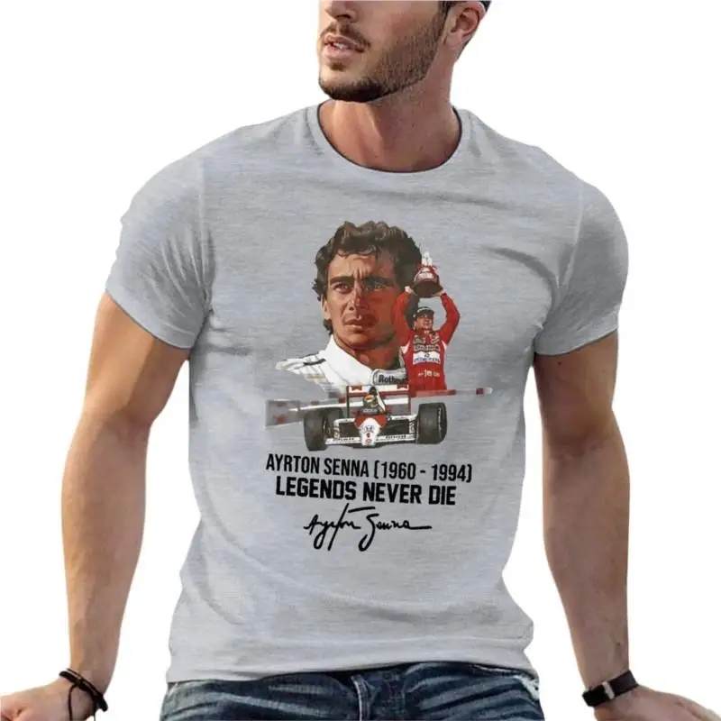 Ayrton Senna 1960-1994 Legends Never Die Oversize T-Shirt Custom Men\'S Clothes 100% Cotton Streetwear Large Size Tops Tee