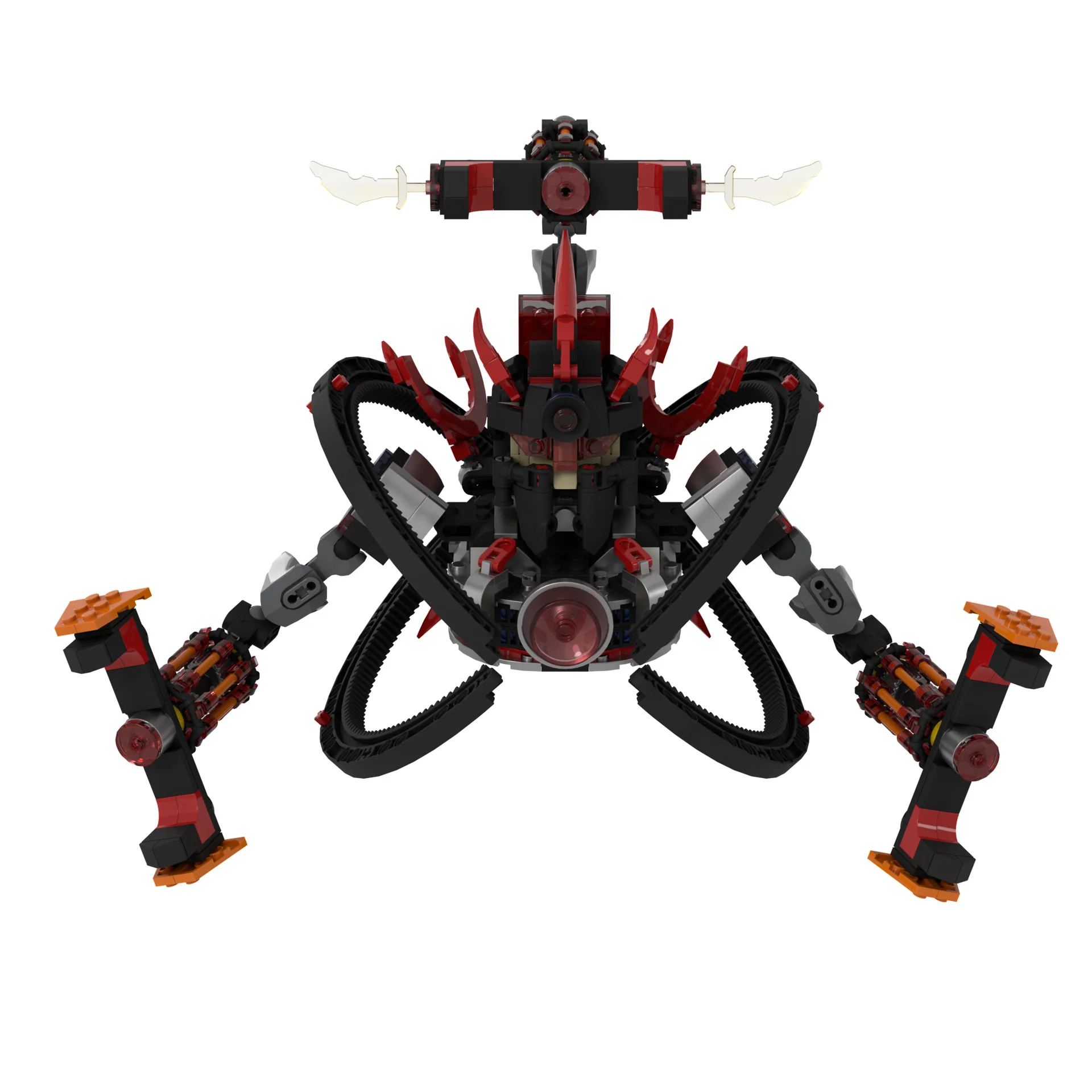 Nuevo Titan Skibidi Toilet, Bloques de Construcción Creativos para Niños, Rey Espacial de 3 Brazos, Cuchillas Gemelas, Altavoz de Llamas, Cañón Doble, Monitoreo