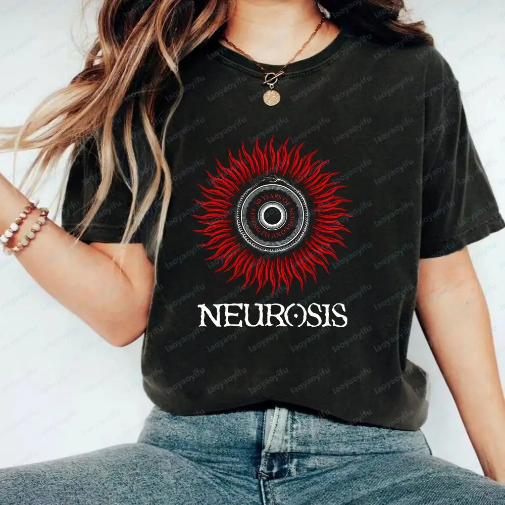 Neurosis Band - Classic Rock Band Style Short-sleeved T-shirt Suitable for Both Men and Women with A Round Neckline