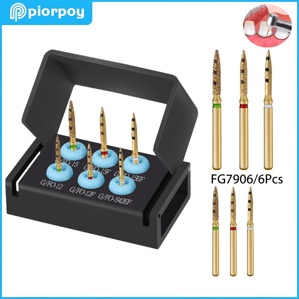 PIORPOY FG7906 الأسنان العمودي الماس FG الأزيز إعداد الأسنان مجموعة ترميم BOPT كامل تاج استعادة أدوات طب الأسنان
