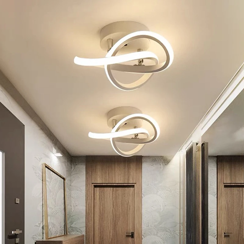 Plafonnier LED en silicone au design moderne, disponible en noir et en blanc, luminaire décoratif de plafond, idéal pour un couloir, une entrée ou un balcon