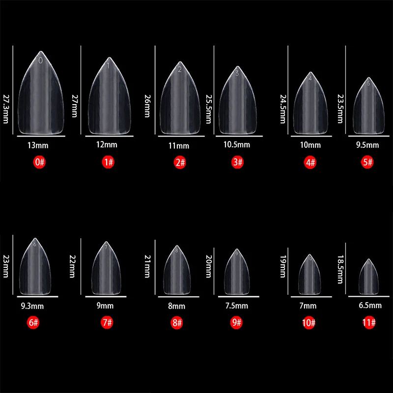 120 قطعة معجون كامل مدبب مسبقًا أطراف أظافر اضغط على وصلات أظافر وهمية طبيعية لا أثر لسرير أظافر صغير 12 مقاسًا في صندوق