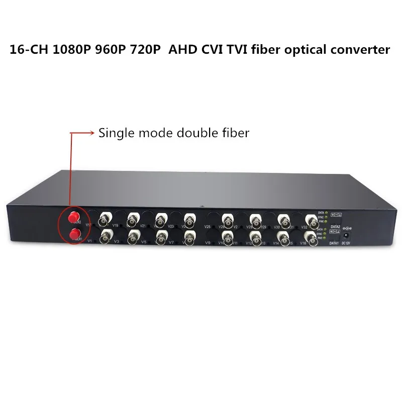 Bnc to Fiber Optic 16 Ch 1080p TVI CVI AHD Over Fiber Optic Converter DC 12V for CCTV HD Monitoring System 2 Years 10KM Sthanco