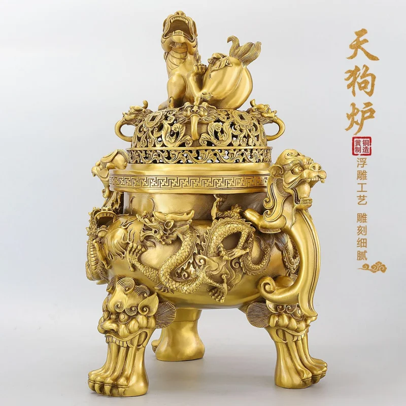 Brass , Antique-Style Aromatherapy , Household Indoor Sandalwood , Kowloon Incense Burner, Lar