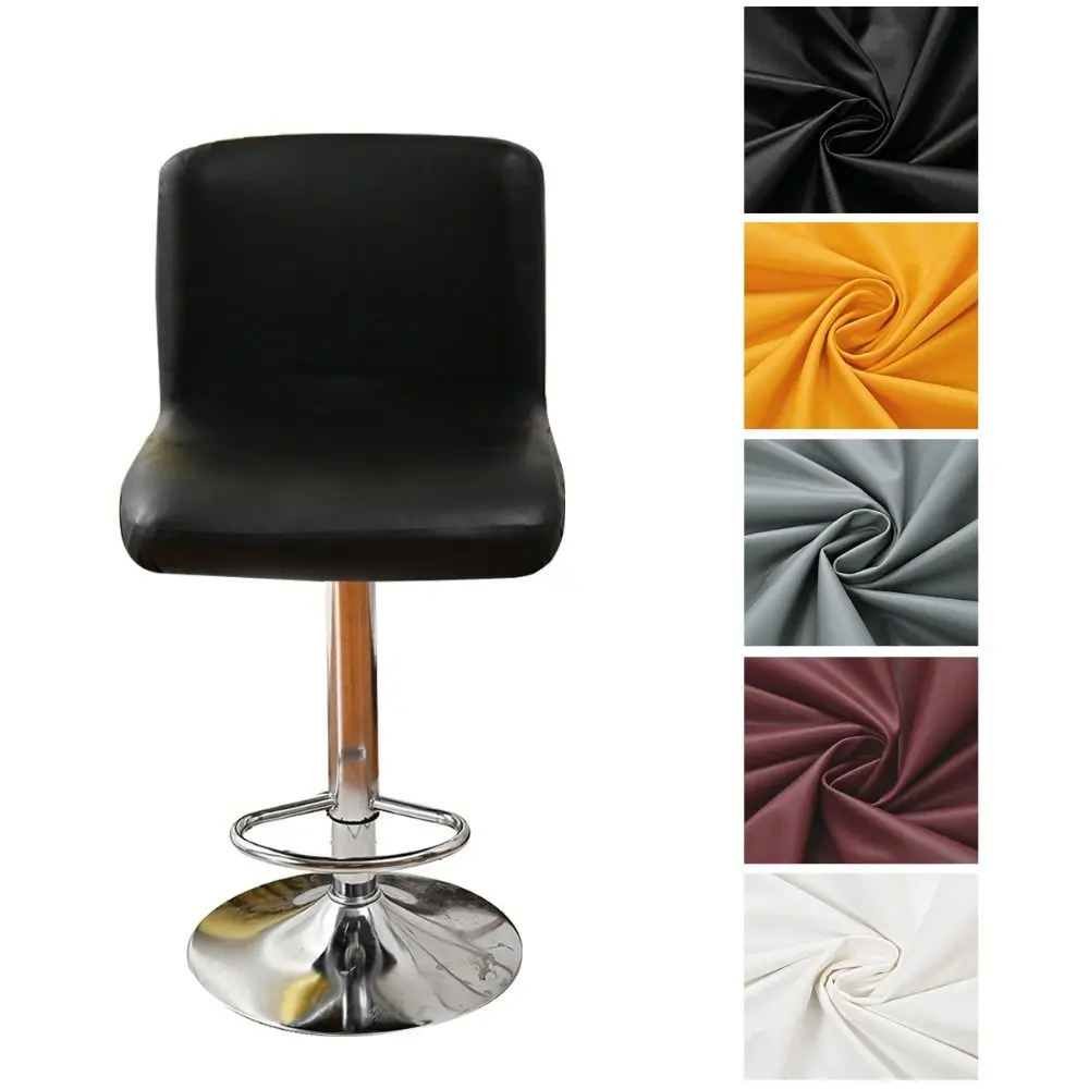 

Fashion Anti-Slip Bar Stool Chair Cover PU waterproof Pu Leather Chair Cover High footstool elastic chair cover Dining Room