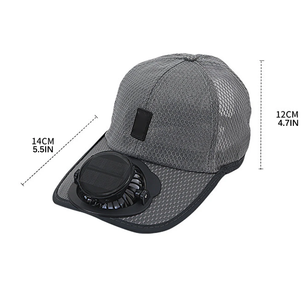 Solar Powered Fan Hat For Adults Breathable Mesh Fabric Professional Outdoor Construction Work