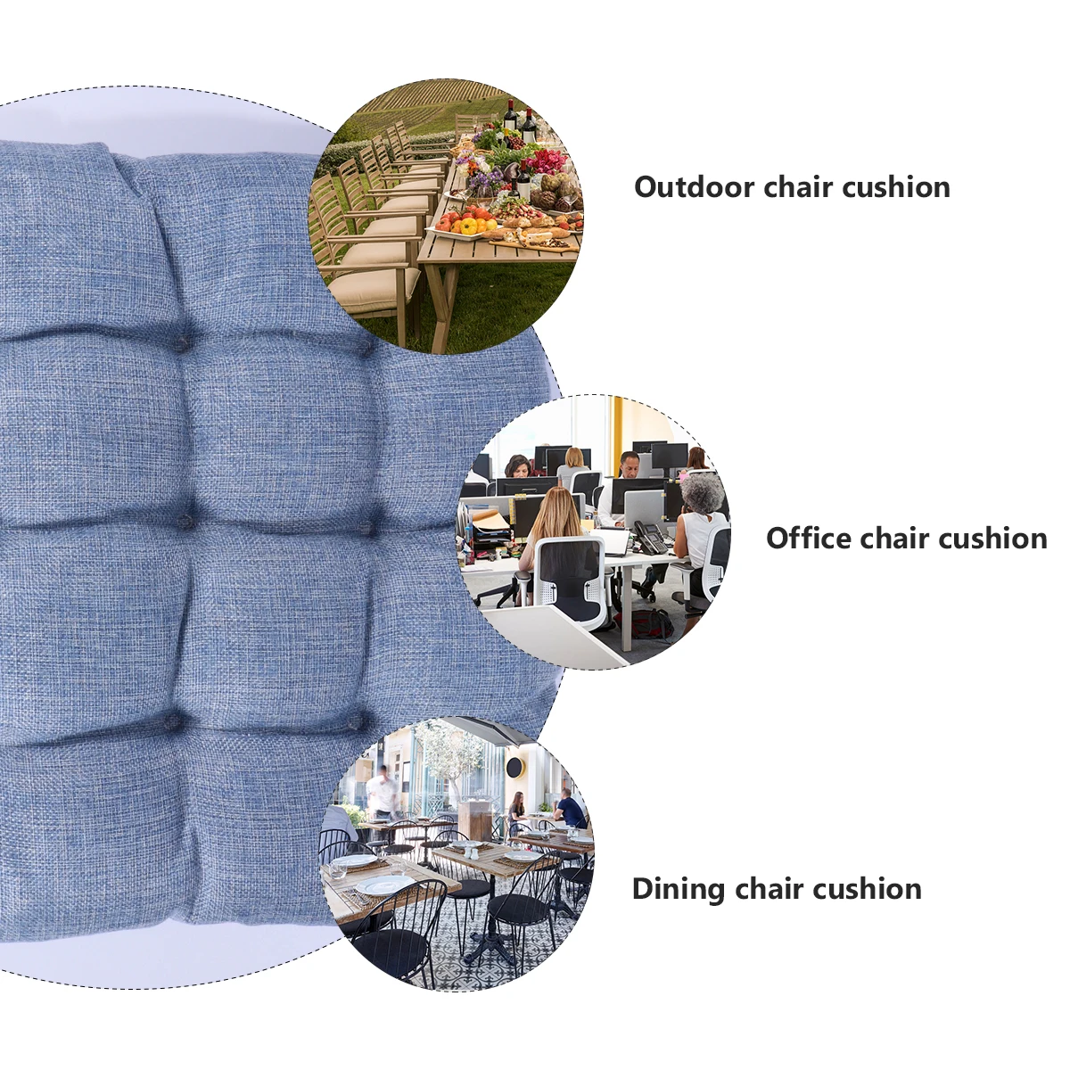 

Solid Color Cotton and Linen Cushion Chair Pillow Outdoor Rocking Ttami Seat Pad Car Reversible Tatami