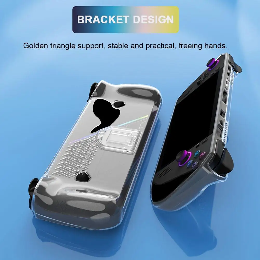 Transparent Case For Asus ROG Ally X 2024 Game Console Skin TPU Protective Cover With Stand For ROG Ally X Protector Shell