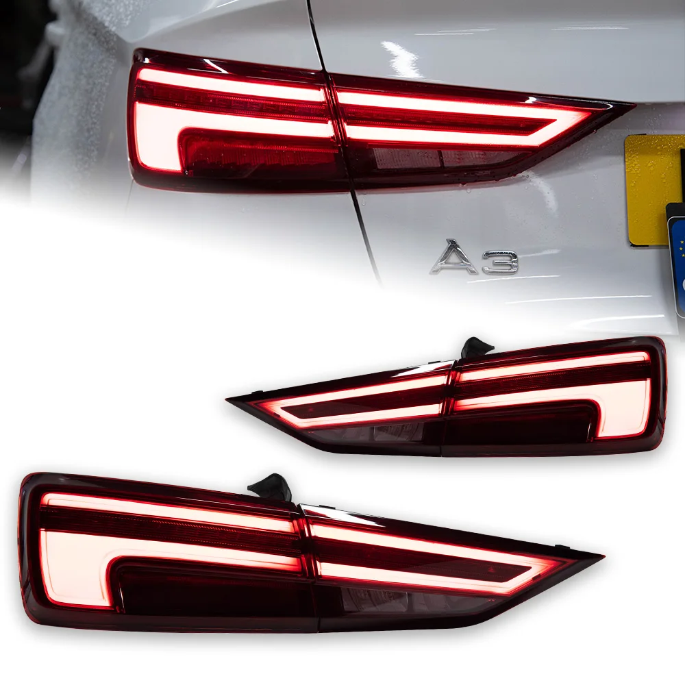Car Lights For Audi A3 Led Tail Lamp 2013-2019 8V Sedan Dynamic Signal Tail Light Animation Rear Stop Brake Reverse Accessories