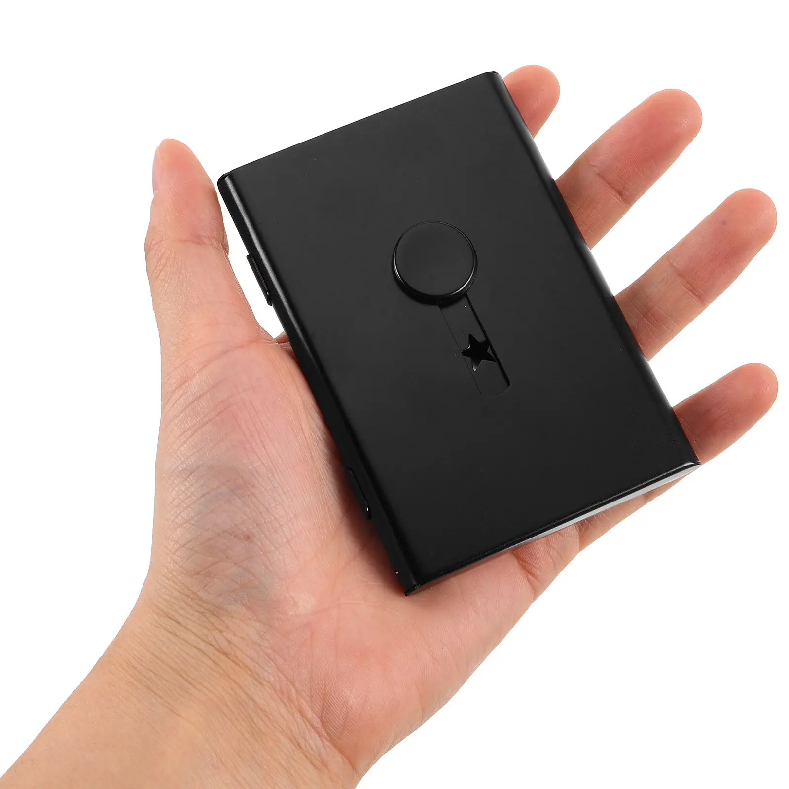 

Stainless Steel Business Card Holder Ultra Thin Slim Metal Slide-Out Card Wallet Portable Credit Organizer for Pocket Travel