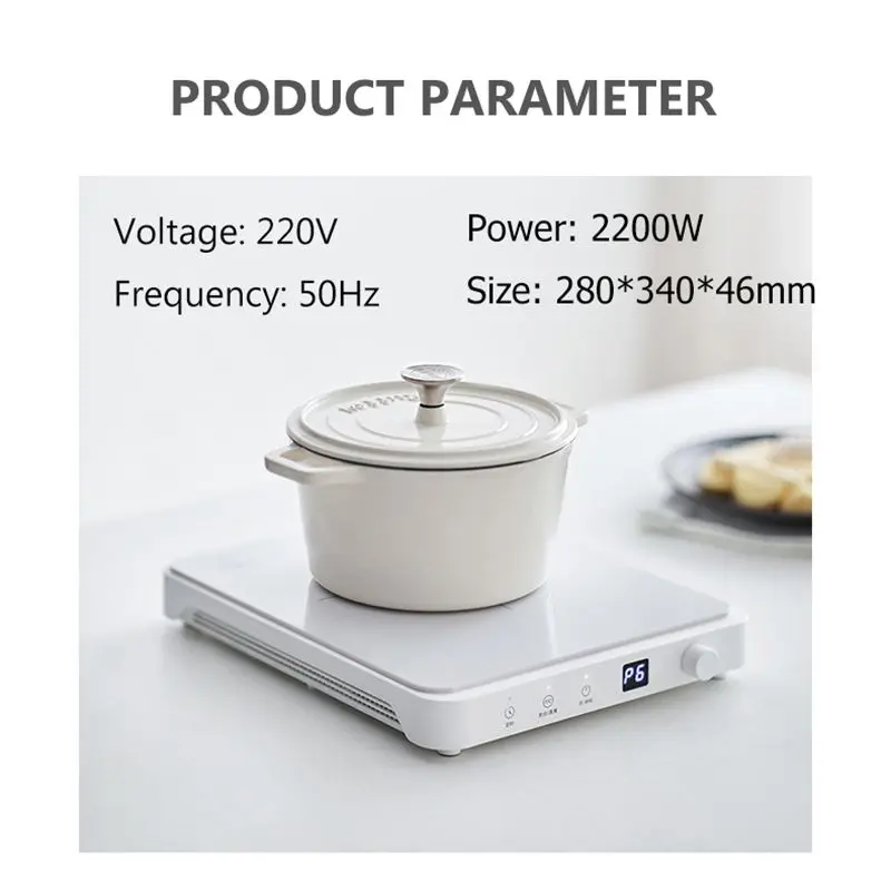 CUKYI Fornello a induzione per uso domestico Macchina da cucina elettrica Forno elettromagnetico Stufa portatile Utensile da cucina con piastra calda impermeabile