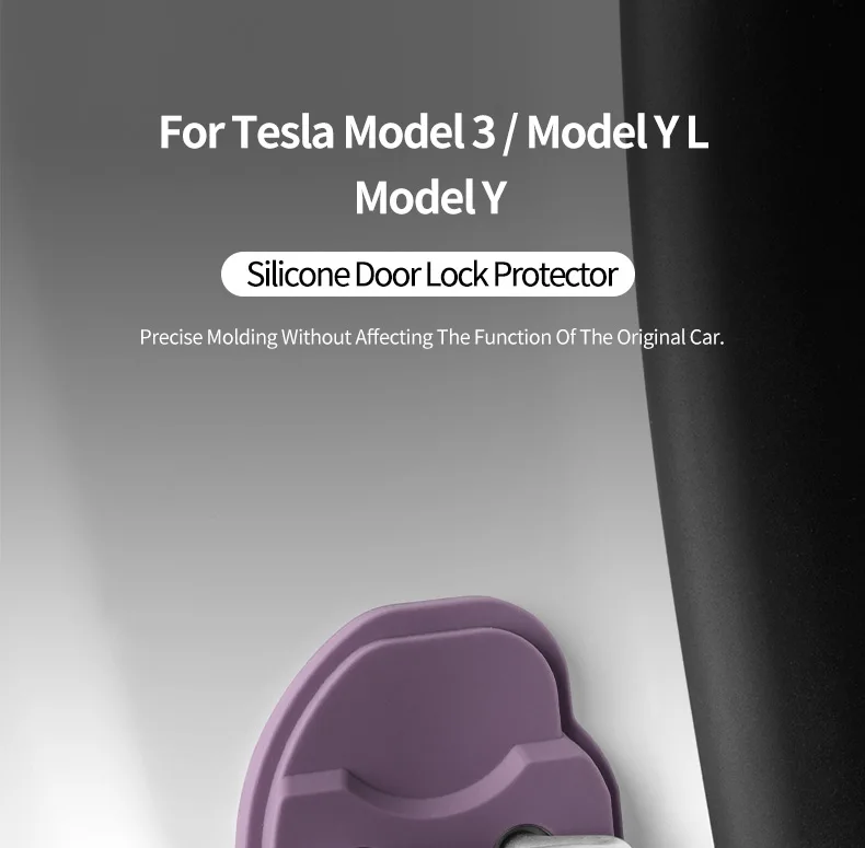 Für Tesla Model 3/Y/YL Silikon-Türschloss-Schutz, Verriegelungsstopper, Einstiegsschutz, Premium Anti-Kratz Auto-Innenausstattung – Detail 1