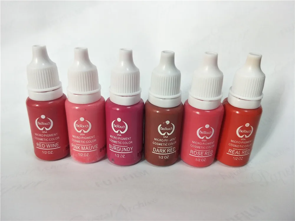 6 Colors Tattoo Ink Permanent Microblading Paint Inks Pigment Semi Makeup Eyebrows Lips Tint Consumables Tattoo Supplies - Image 2