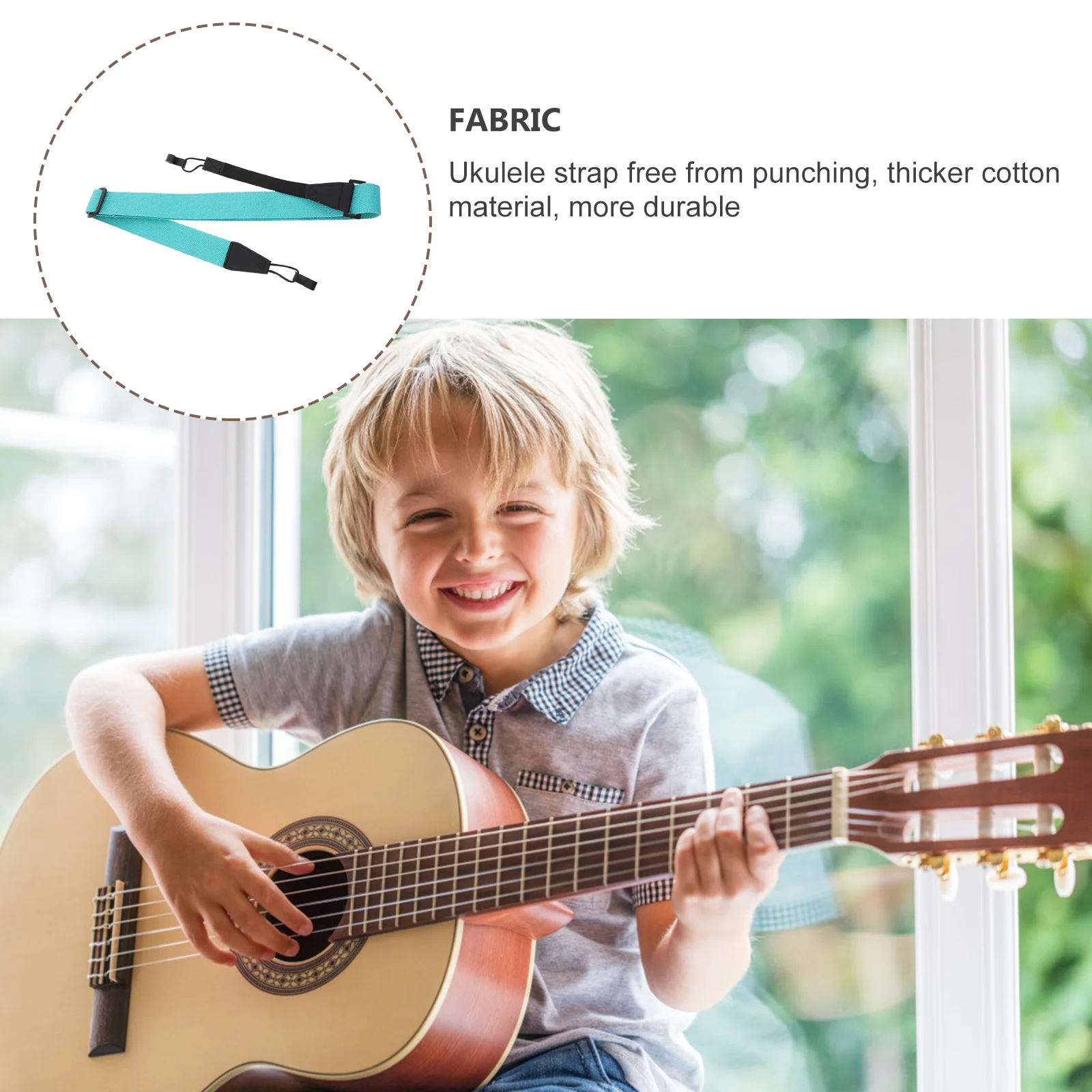 

Ukulele Strap Durable Lightweight Simple Design Comfortable Edges Non-Punching Adjustable For Classical Baritone Bass Ukulele