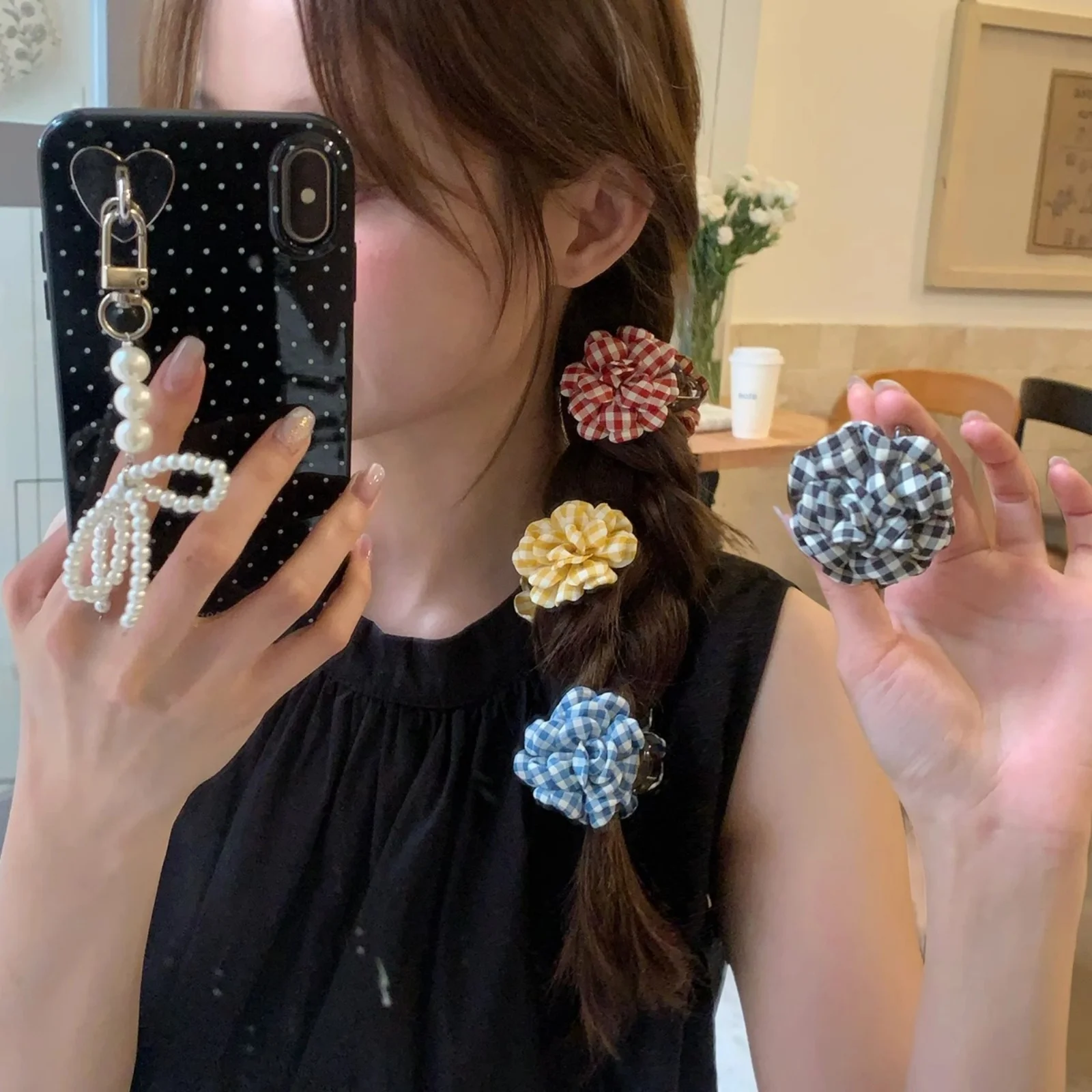 

Милые заколки для волос в клетку с цветочным узором — очаровательные цветочные аксессуары для волос для женщин и девочек, идеально подходят для кос, повседневного использования и в качестве подарка.