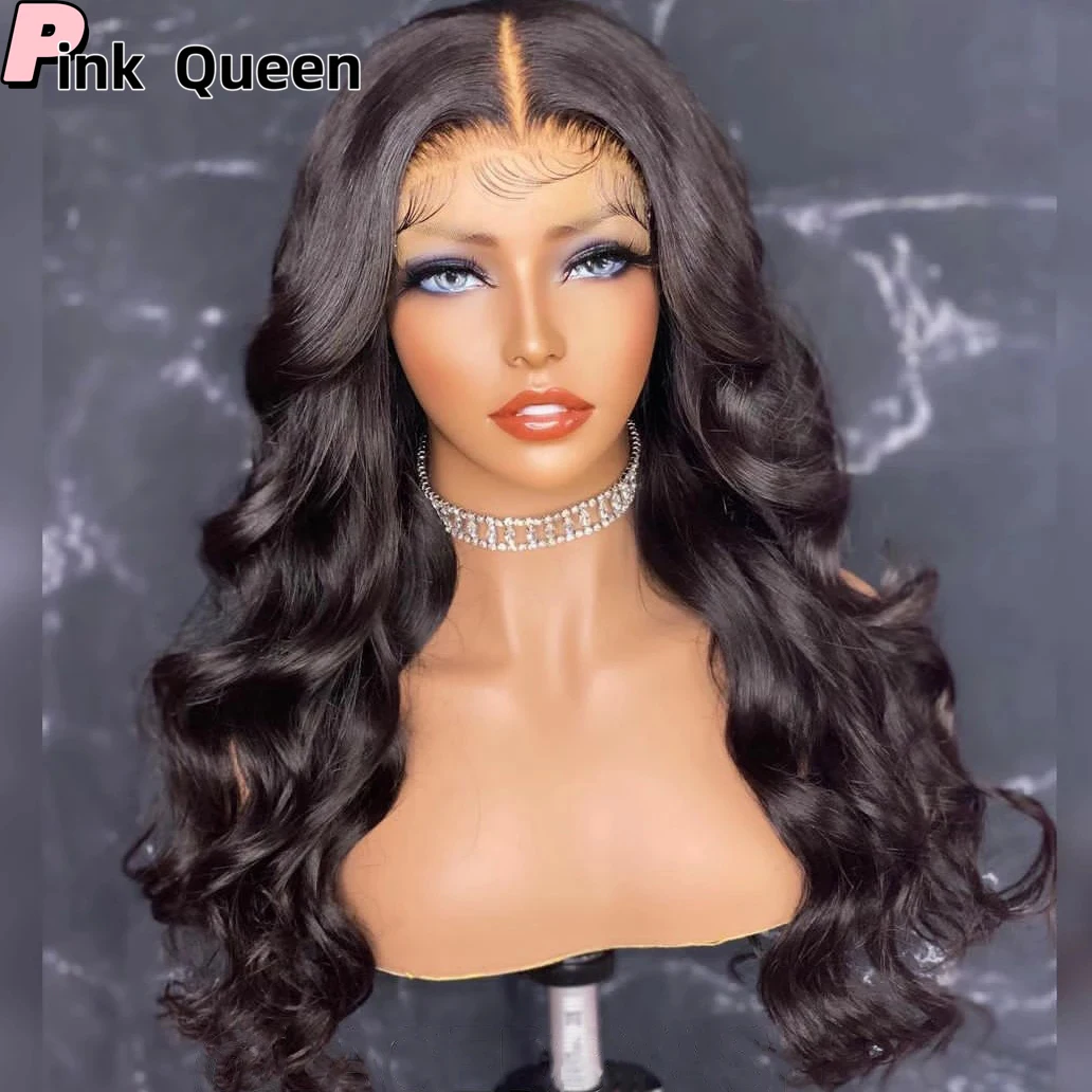 High Quality Black Colored Body Wave Lace Front Wigs Women Long medium Wavy Glueless synthetic Lace Wigs celebrity hairpiece