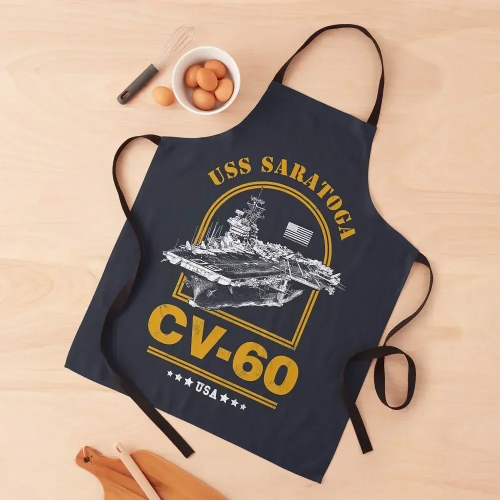 

CV-60 USS Saratoga Apron Home And Kitchen Women Kitchen'S professional kitchen Salon Apron
