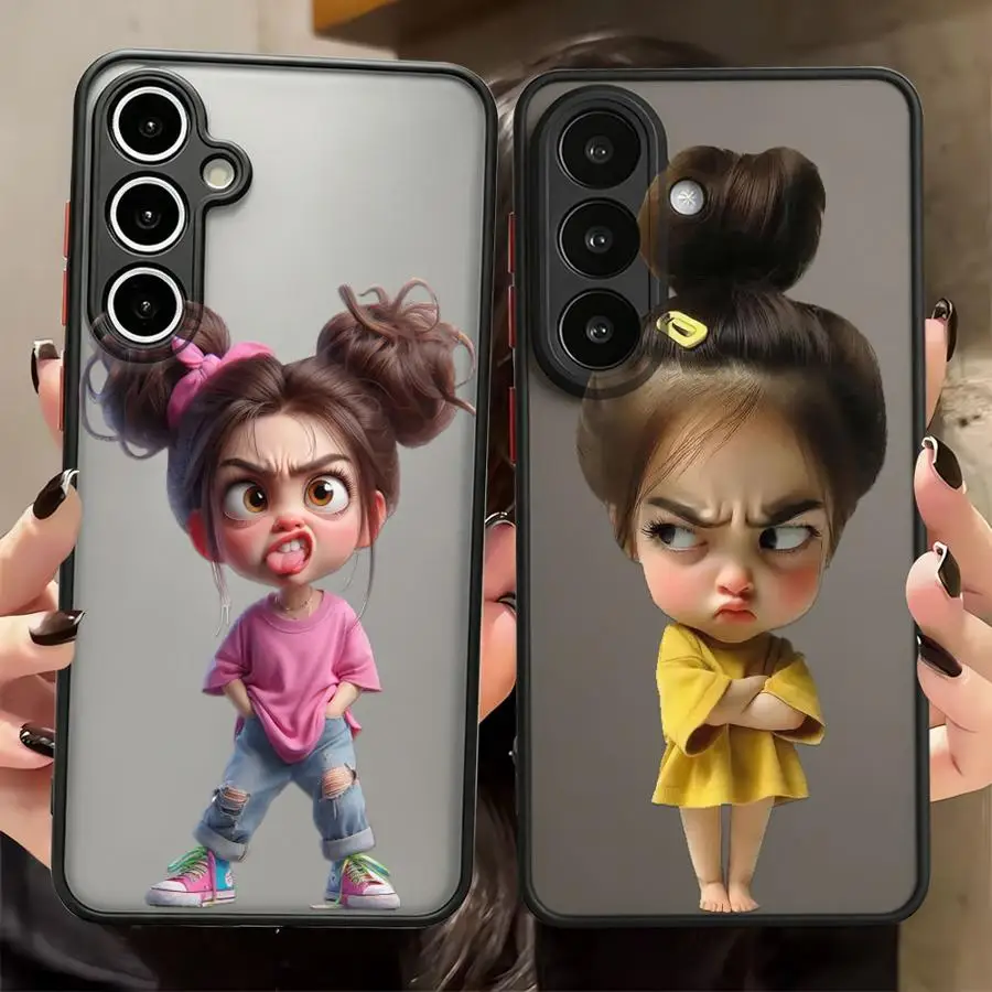 Angry Girl Case for Samsung Galaxy A34 A36 A53 A14 A23 A52S A72 A56 A55 A37 A73 A57 A17 A52 A54 A16 A15 Phone Cover