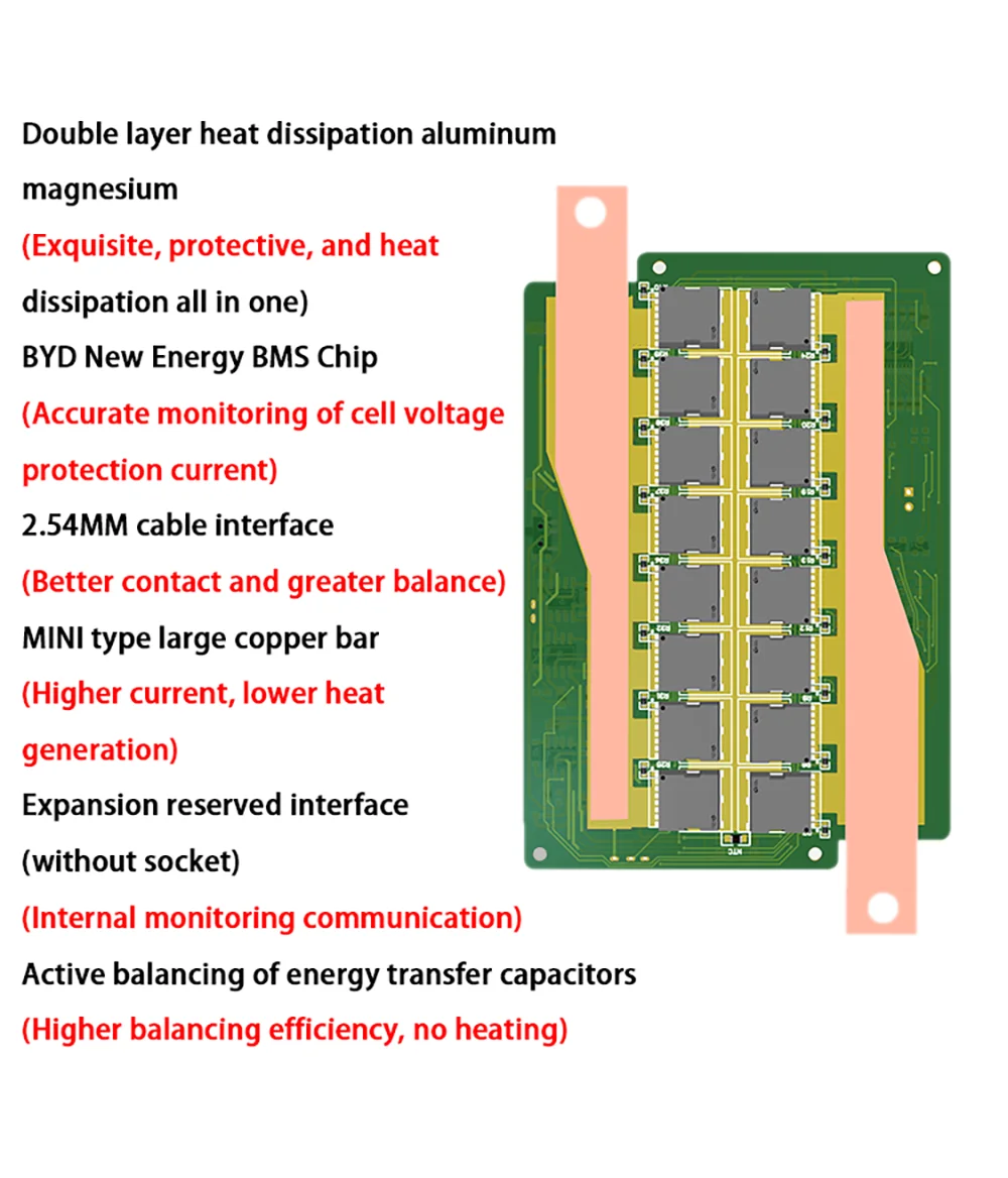 3S 4S 7S 8S Active Balancer BMS Lithium Battery Protection Board LifePo4 Li-ion 120A 150A 240A 12V 24V Car Start Inverter