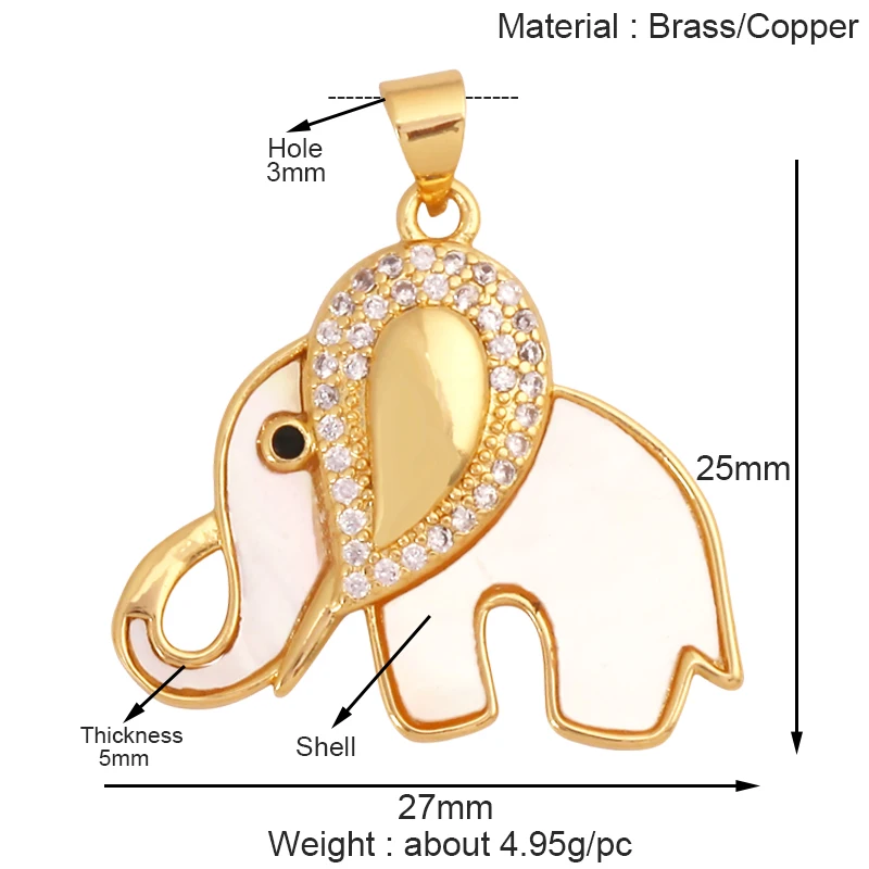 Tier Katze Bär Löwe Leopard Schlange Fuchs Schaf Charm Anhänger, echte 18K vergoldet Halskette Armband Schmuck Komponenten Versorgung S36 – Detail 10