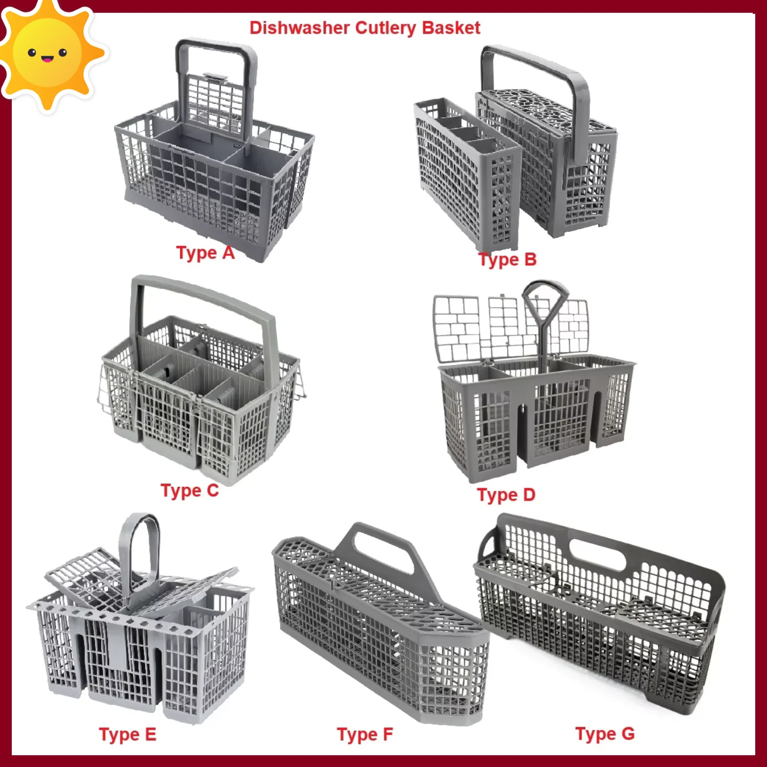 Dishwasher Cutlery Basket For Bosch Siemens AEG Kenmore Whirlpool Maytag Kitchenaid Neff GE Samsung Hotpoint Indesit Ariston LG