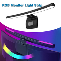 RGB Monitor Light Straight/Curved LED Computer Screen Lamp Eye Caring Touch 18-60cm Dimming Atmosphere Light Work Night Lighting