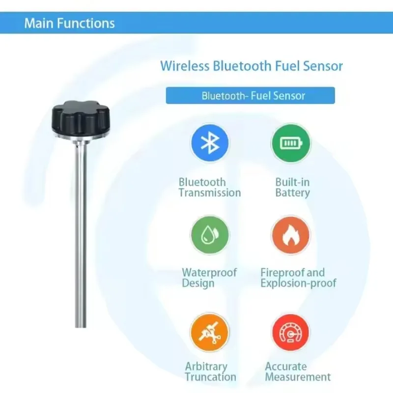 Wireless Bluetooth Fuel Probe for Truck Fuel Level Sensor RS485 RS232 Truck Fuel Monitoring and GPS tracker BLE