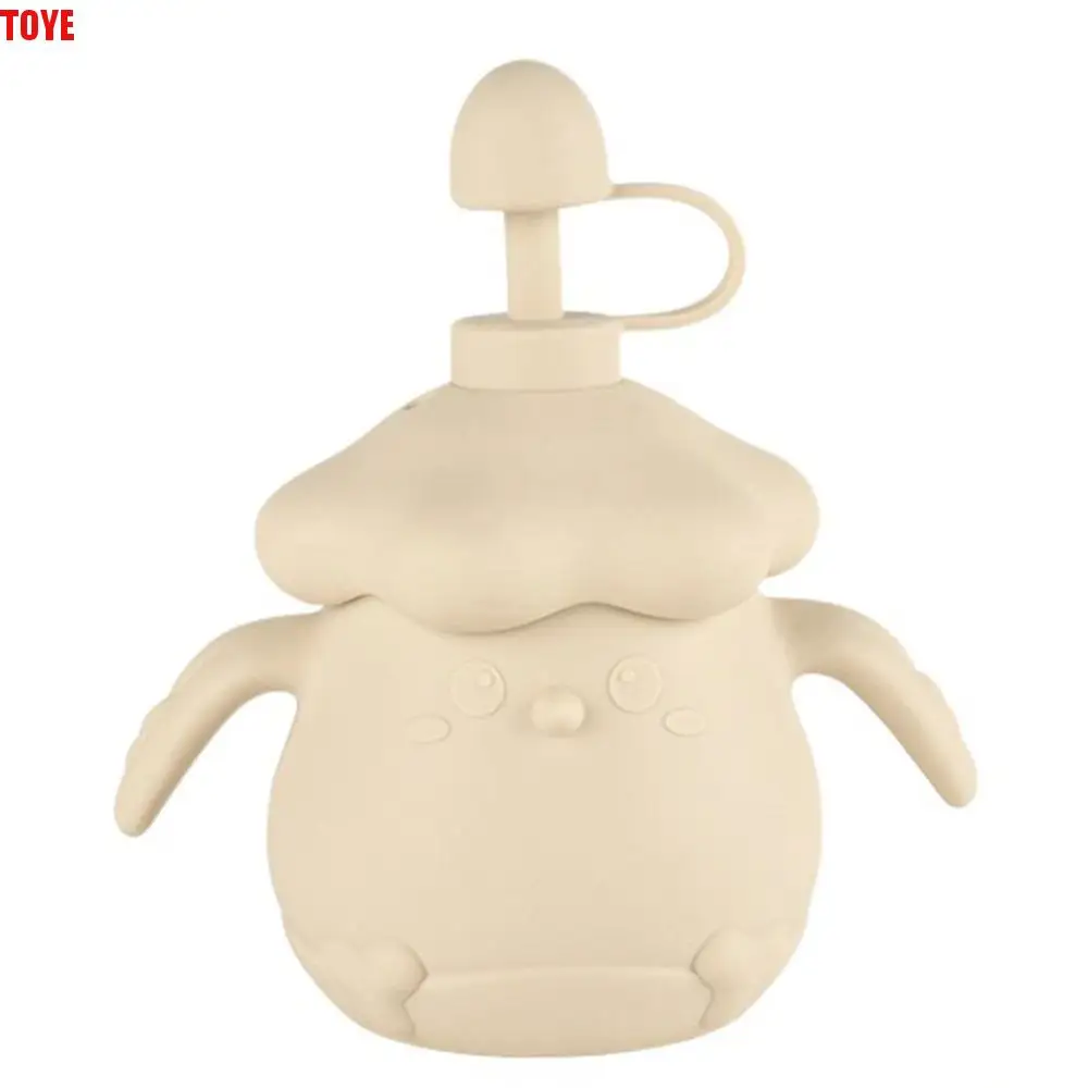 

Креативная детская тренировочная чашка в мультяшной форме, мягкая силиконовая детская силиконовая чашка для кормления с крышкой, портативные чашки для питья с соломинкой