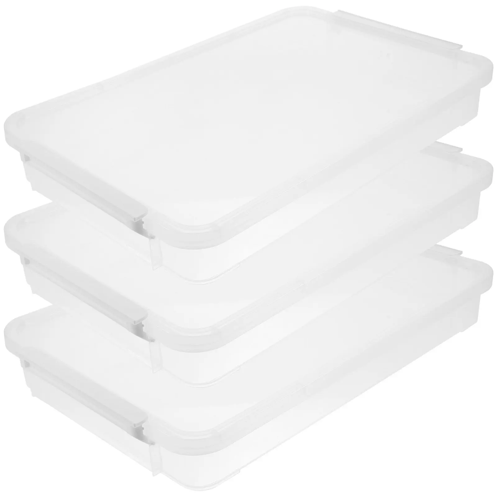 

Набор из 3 пластиковых коробок для документов: штабелируемые прозрачные контейнеры-органайзеры для хранения на рабочем столе, решение для хранения фотографий