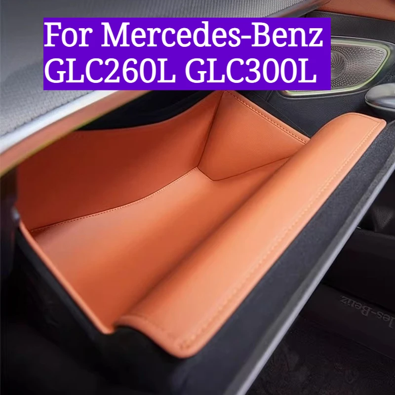 Car Passenger Glove Box Storage Pocket & Mat for Mercedes-Benz GLC260L GLC300L Interior Accessories