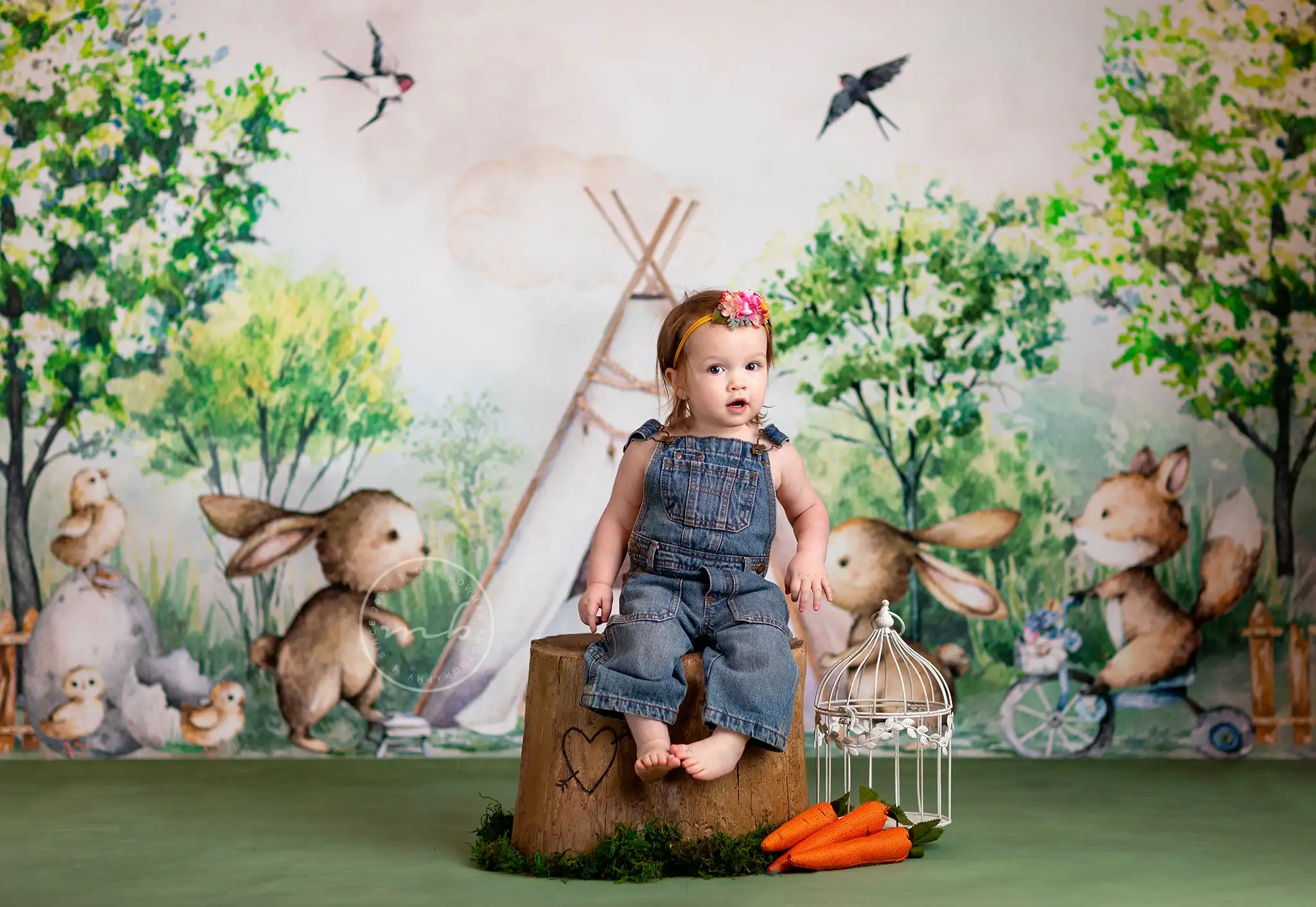 Little Critter Campground Backdrop Kids Baby Cake Smash Phorography Props Forest Tent Child Girls Photocall Decors Background