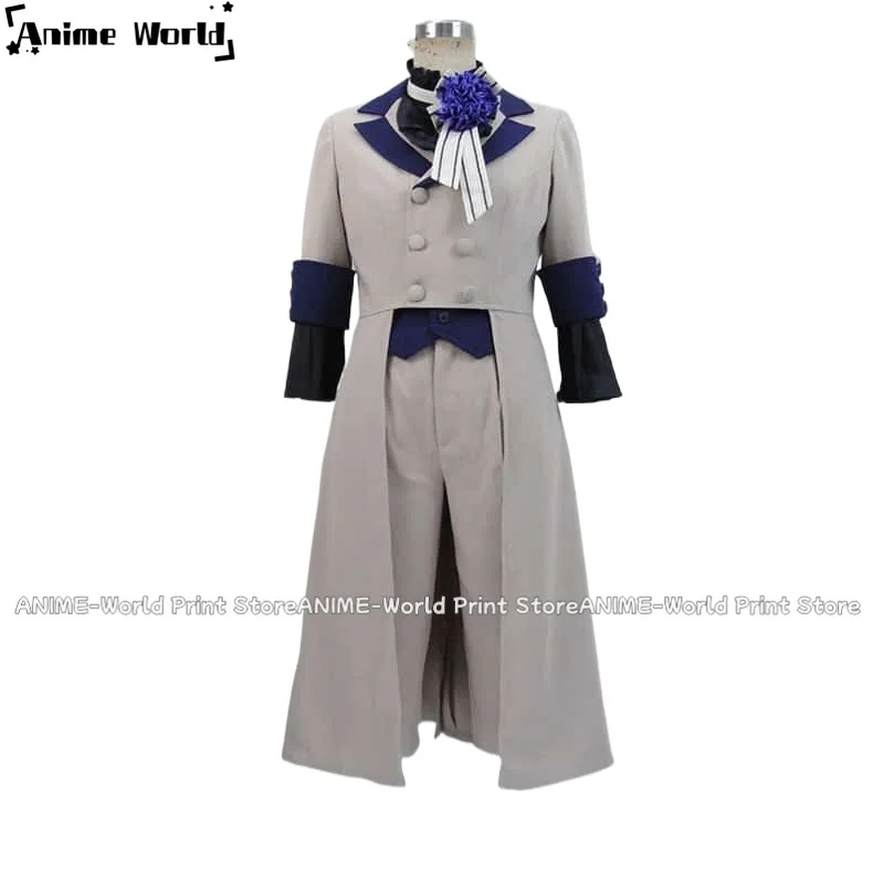 

《Custom Size》Anime Black Butler Circus Ciel Phantomhive Grey Cosplay Costume Halloween