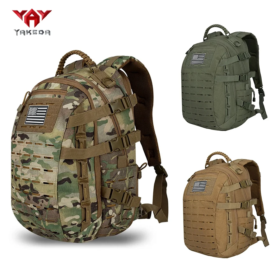 YAKEDA Laser Cutting MOLLE Outdoor Backpack Wear resistant and Durable Large Capacity Mountaineering Bag