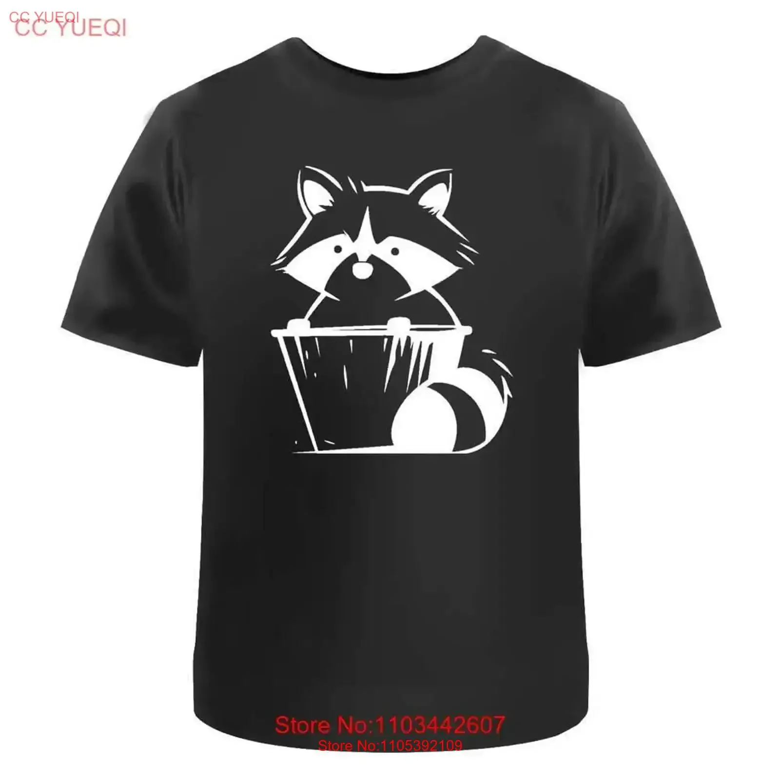 'Bucket Racoon'  Cotton T Shirt TA046433 vintage Washed Slightly Stretched Unisex Casual graphic Comfortable homme