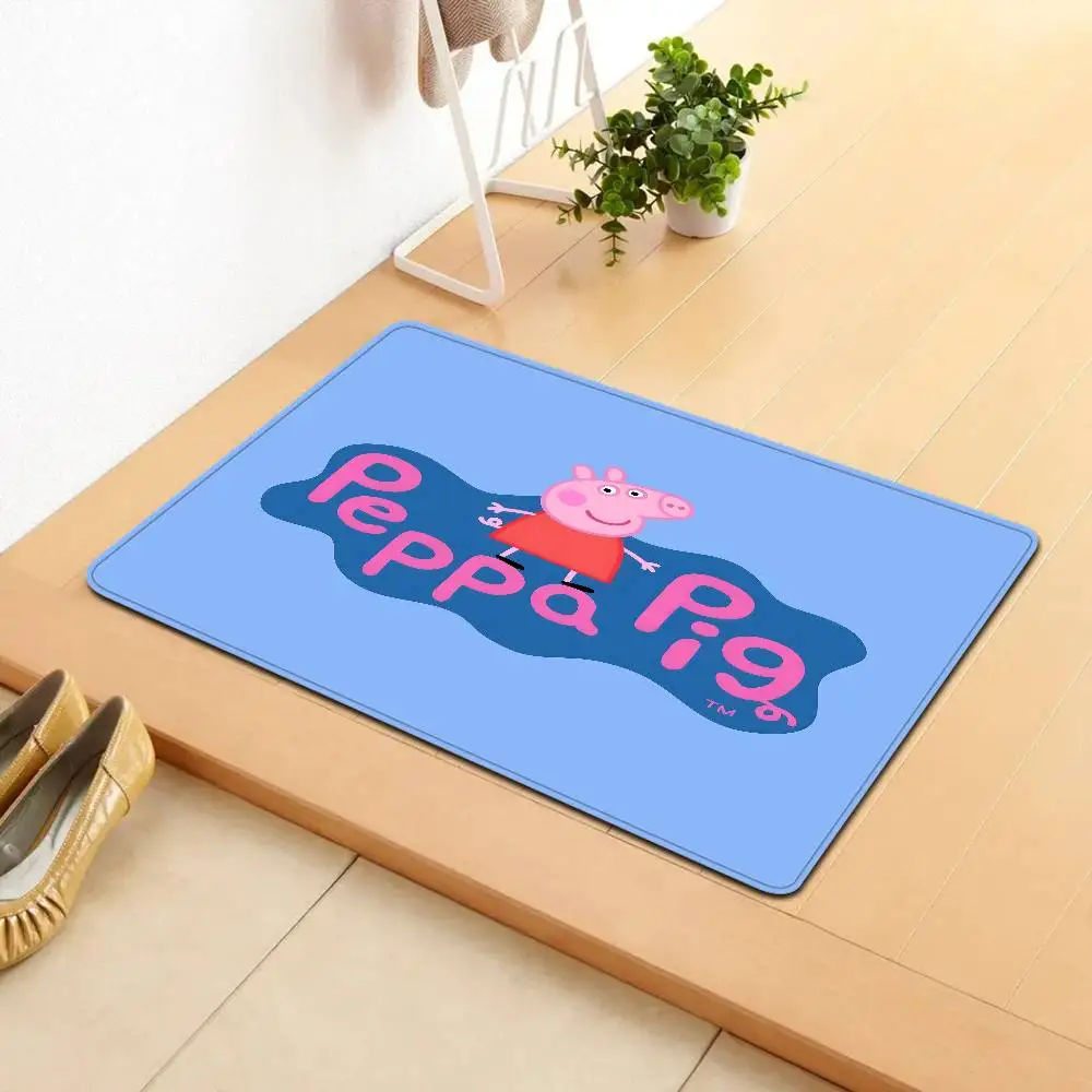 P-PeppaS P-PigS Cartoon Door Mat Nordic Style Bedroom Living Room Doormat Home Balcony Anti-Slip Alfombra