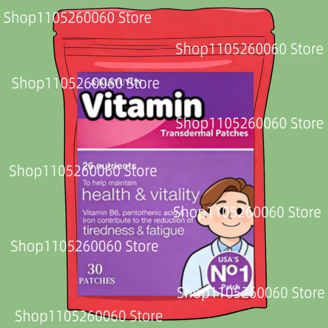 26 Nutrients Transdermal Patches Vitamin B6 Pantothenic Acid & Iron Contribution To Reduction Of Tiredness And Fatigue