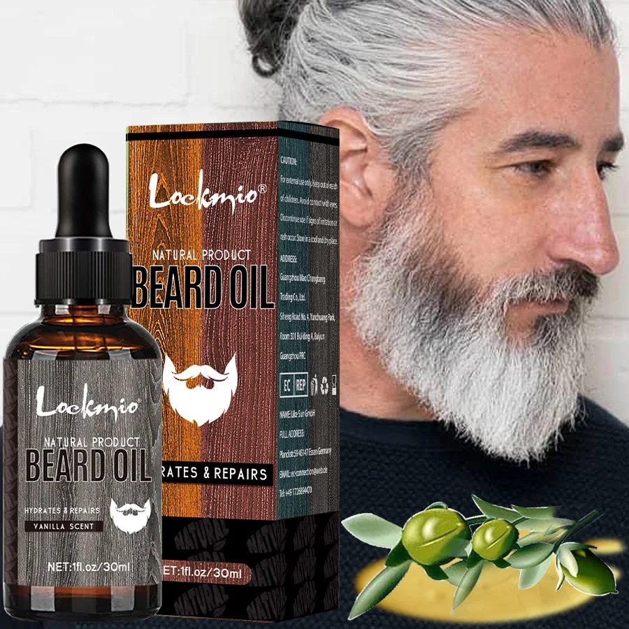 LOCKMIO Vanilla Scent Beard Oil for Men Beards Care Product Prevent Dry and Itchy Skin Under Beards Moisturize Beard Conditioner