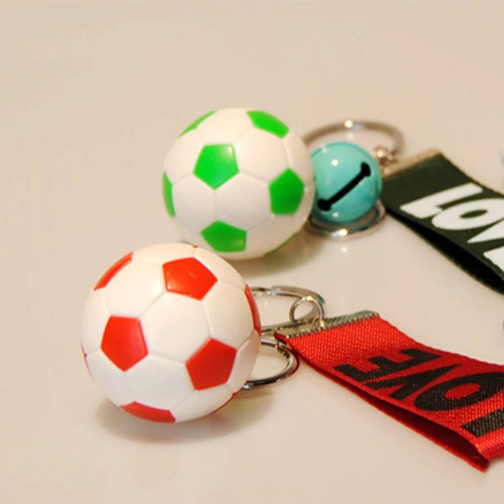 

5Pcs Soccer Key Rings Football Keychains Nickel Free Sports Fans Car Bag Charms Black Red Blue Yellow Green Unique Gift