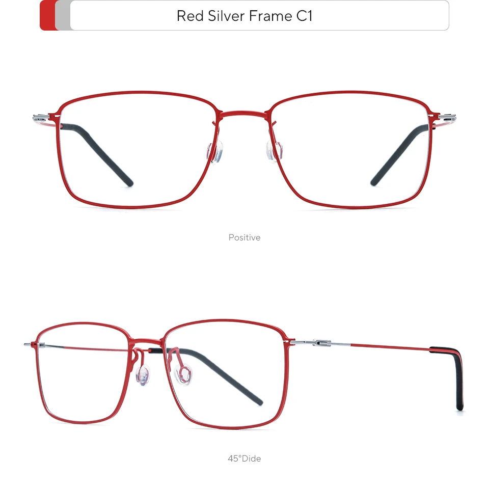 FONEX Titanium Glasses Frame Men Brand Design Square Korean Japaness Ultralight Eyeglasses Morten Screwless Denmark Eyewear 5913