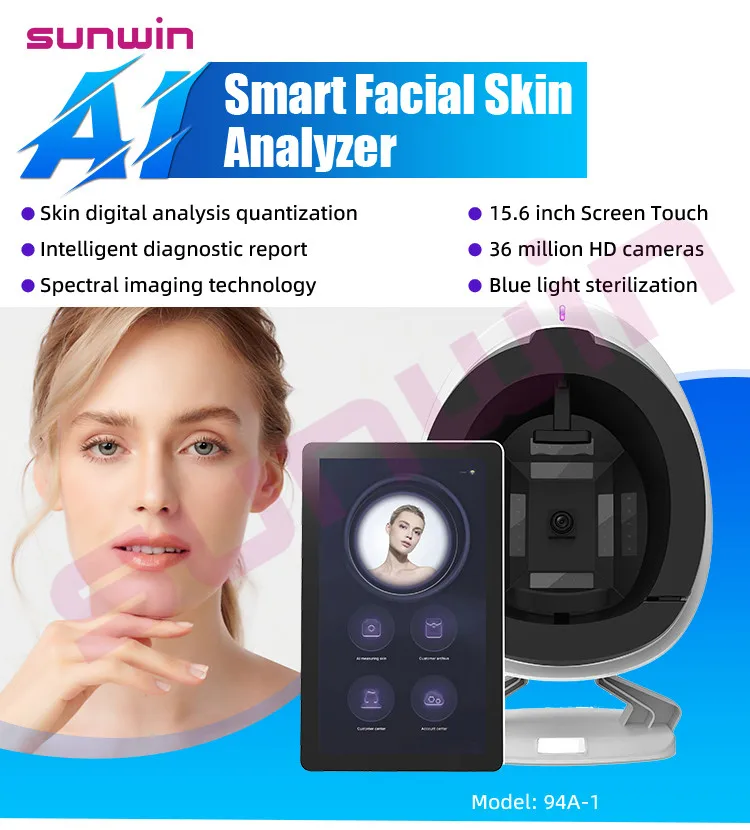 2024 Portable 3d AI Face Skin Analyzer System Facial Tester Scanner Magic Face Mirror Device Skin Analysis Machine Skin Analyzer