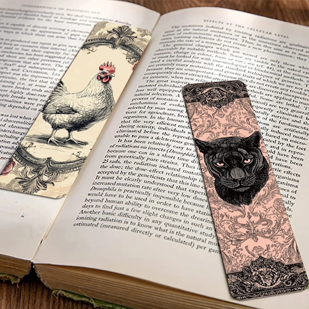30/60PCS Antique Photo Frame Animal Bookmark Laptop Luggage DIY Reading Style Book Landscape Gift Cards Creative Bookmarks ﻿