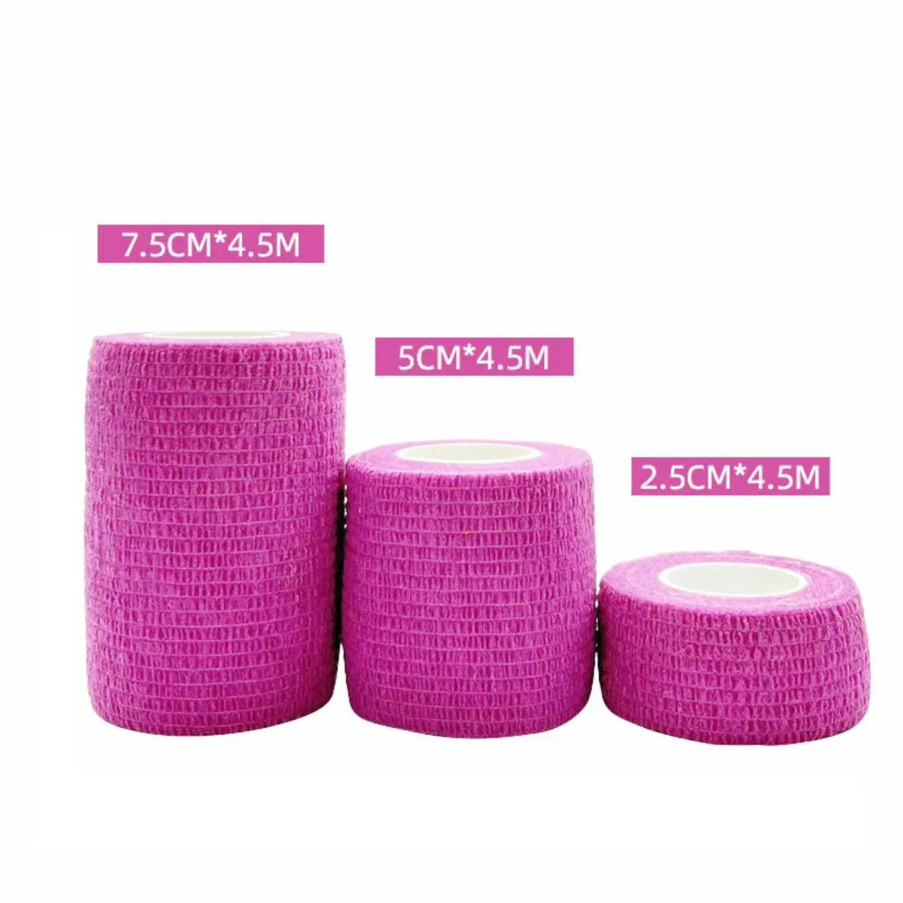 Bandagens elásticas rosa auto-adesivas, ataduras atléticas antiderrapantes, kit de ajuda à tatuagem impermeável, não tecidos, esportes, 1 pc, 3 pcs, 6 pcs, 20pcs