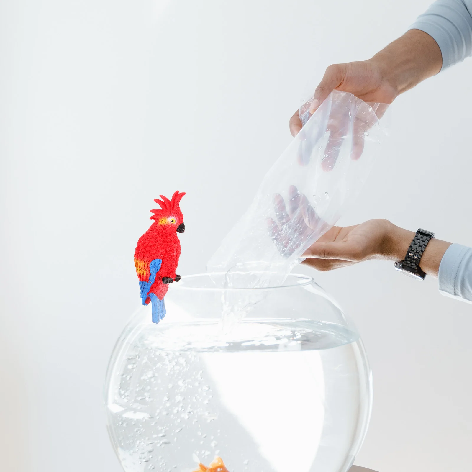 

Cute Parrot Decor Resin Aquarium nament Figurines Fish Tank L scaping Red Bird Model Cartoon DIY Home Decoration Pet Supplies