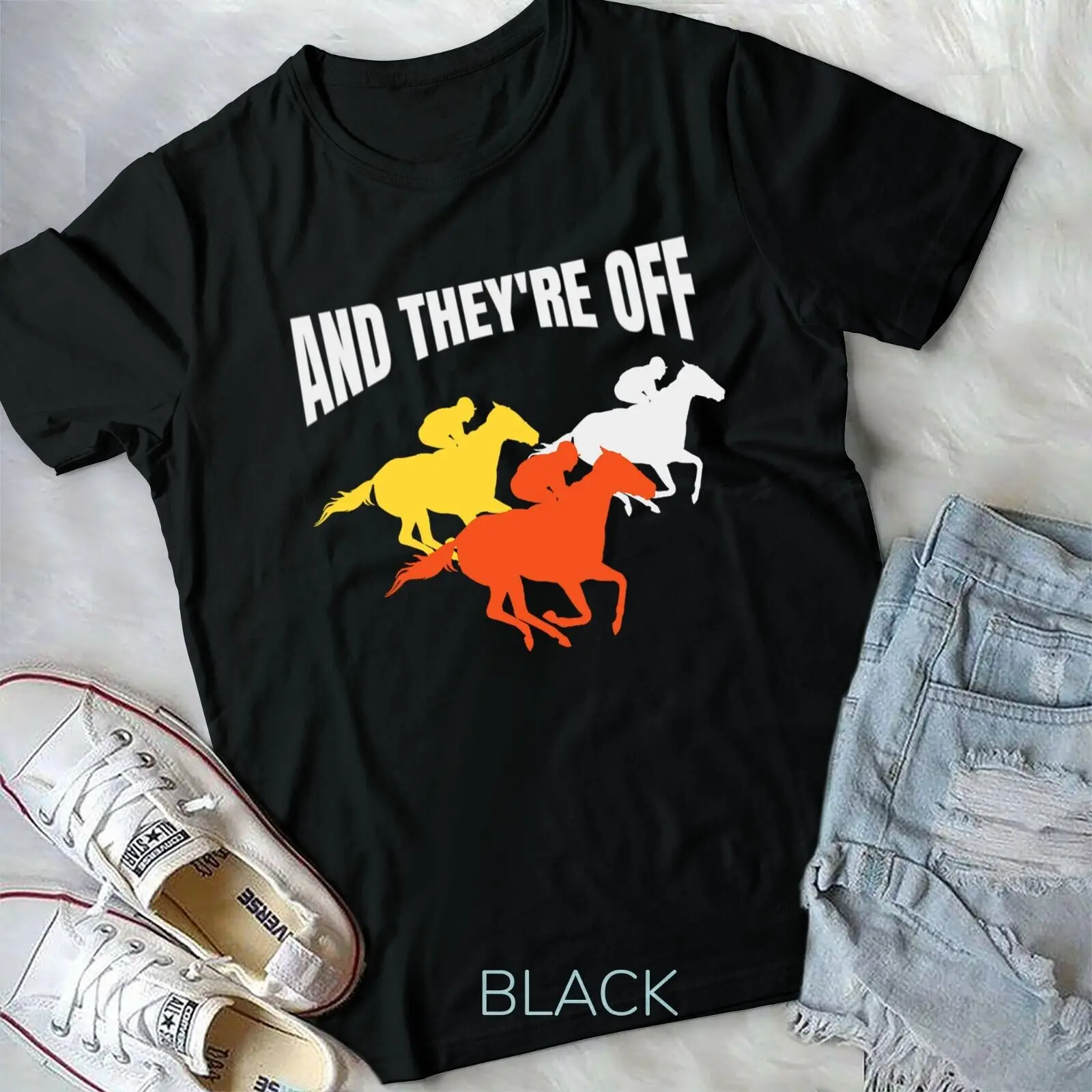 And They're Off Horse Racing T-Shirt Unisex T-shirt