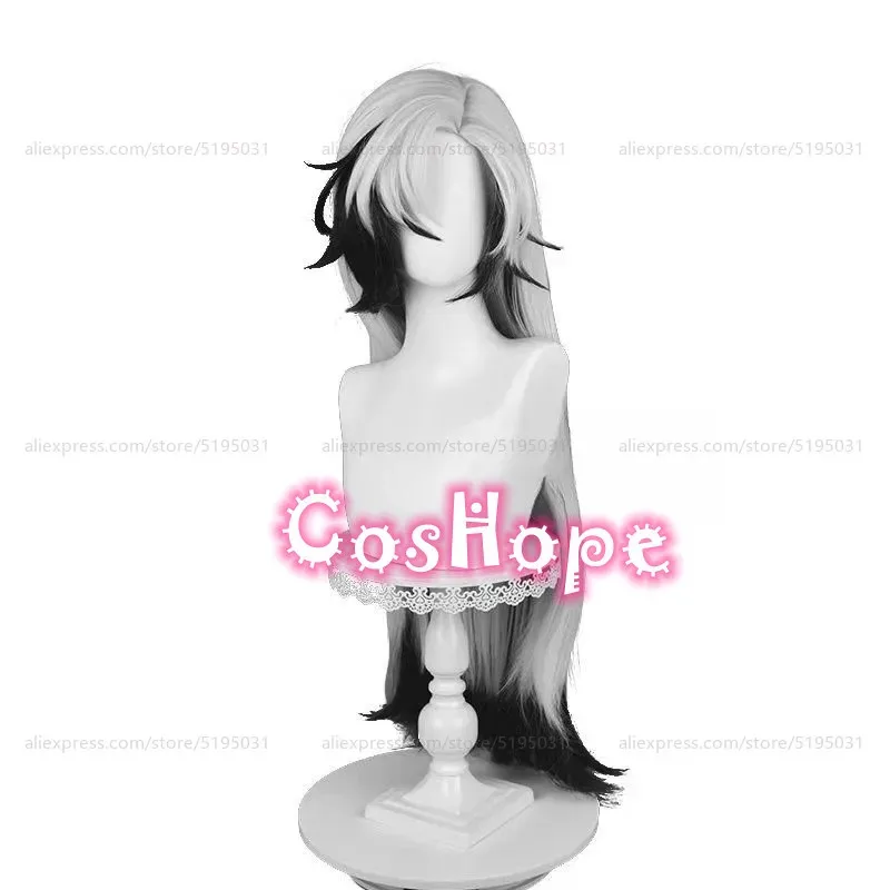 HSR Boothill 92 سنتيمتر طويل مستقيم فضي أبيض أسود شعر مستعار مختلط أنيمي تأثيري الباروكات مقاومة للحرارة Sk ؛ 3,c'5.b;8'