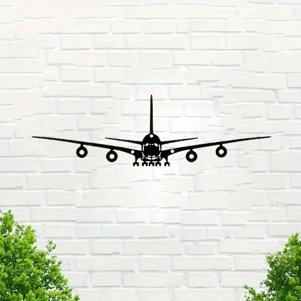 Vintage Aircraft Iron Metal Wall Art Airplane Silhouette Wall Decor Aviation Theme Ornament Home Living Room Bedroom Decoration